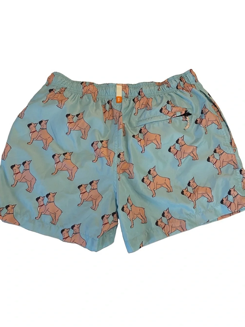 Ambsn Mens Swim Shorts Trunk Lined Medium French Bulldog Print Pockets Funny